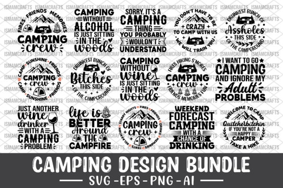 Camping Design Bundle SVG: Perfect for Creative Crafts and Graphics