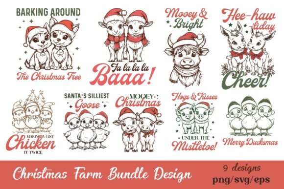Christmas Farm SVG PNG Bundle: A Perfect Craft Graphic