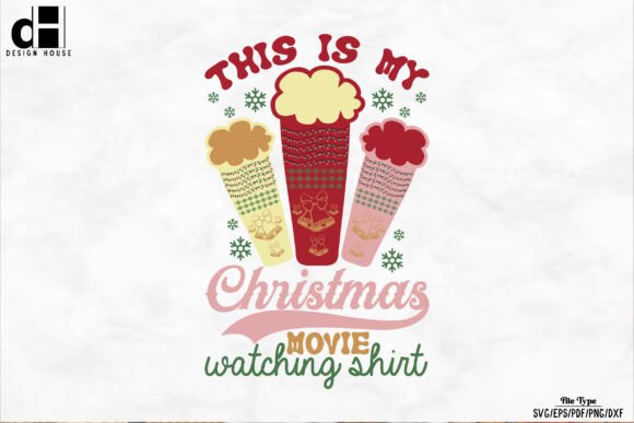 Christmas Movie Watching SVG PNG for Graphics and Crafts