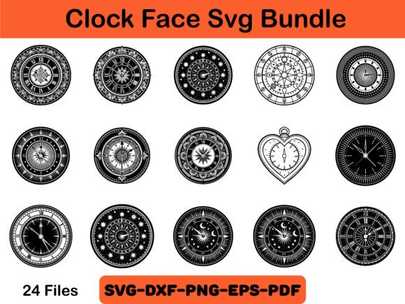 CLOCK FACE SVG Bundle: A Versatile Graphics Asset for Crafts