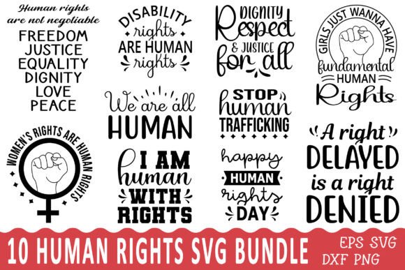 Human Rights Day SVG Bundle: Perfect for Graphics and Crafts