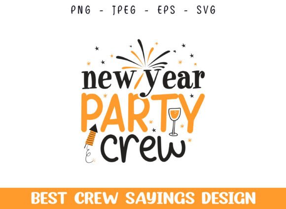 New Year Party Crew SVG Design for Crafts and Graphics