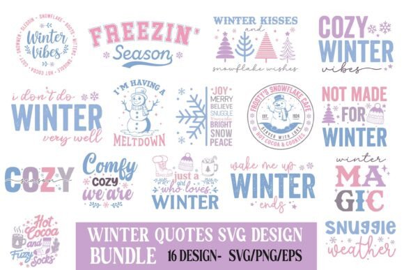 Winter Quote SVG Bundle: A Charming Graphics Asset for Crafts
